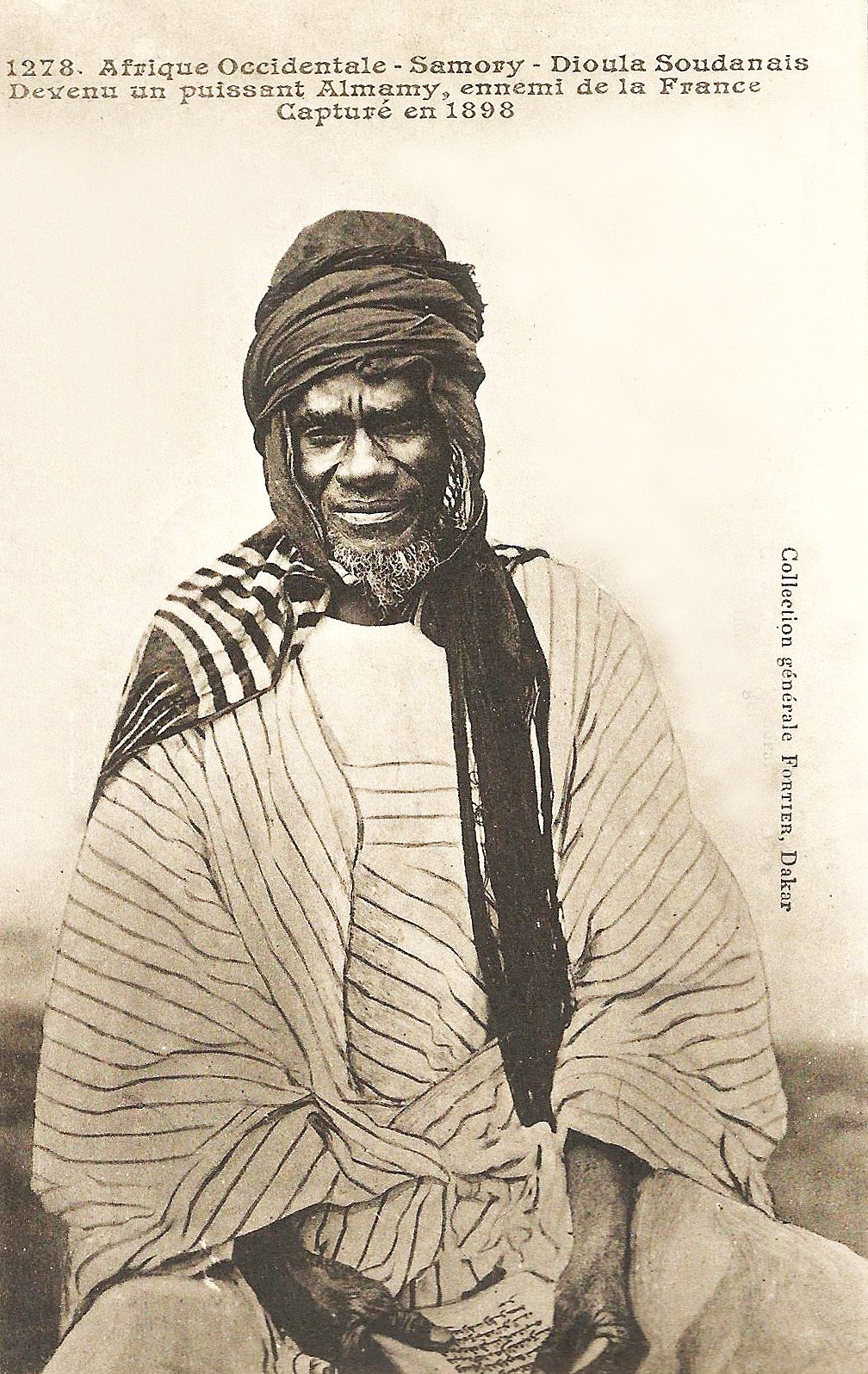 Samory, Dioula Soudanais. Devenu un puissant Almamy ennemi de la France. Capturé en 1898